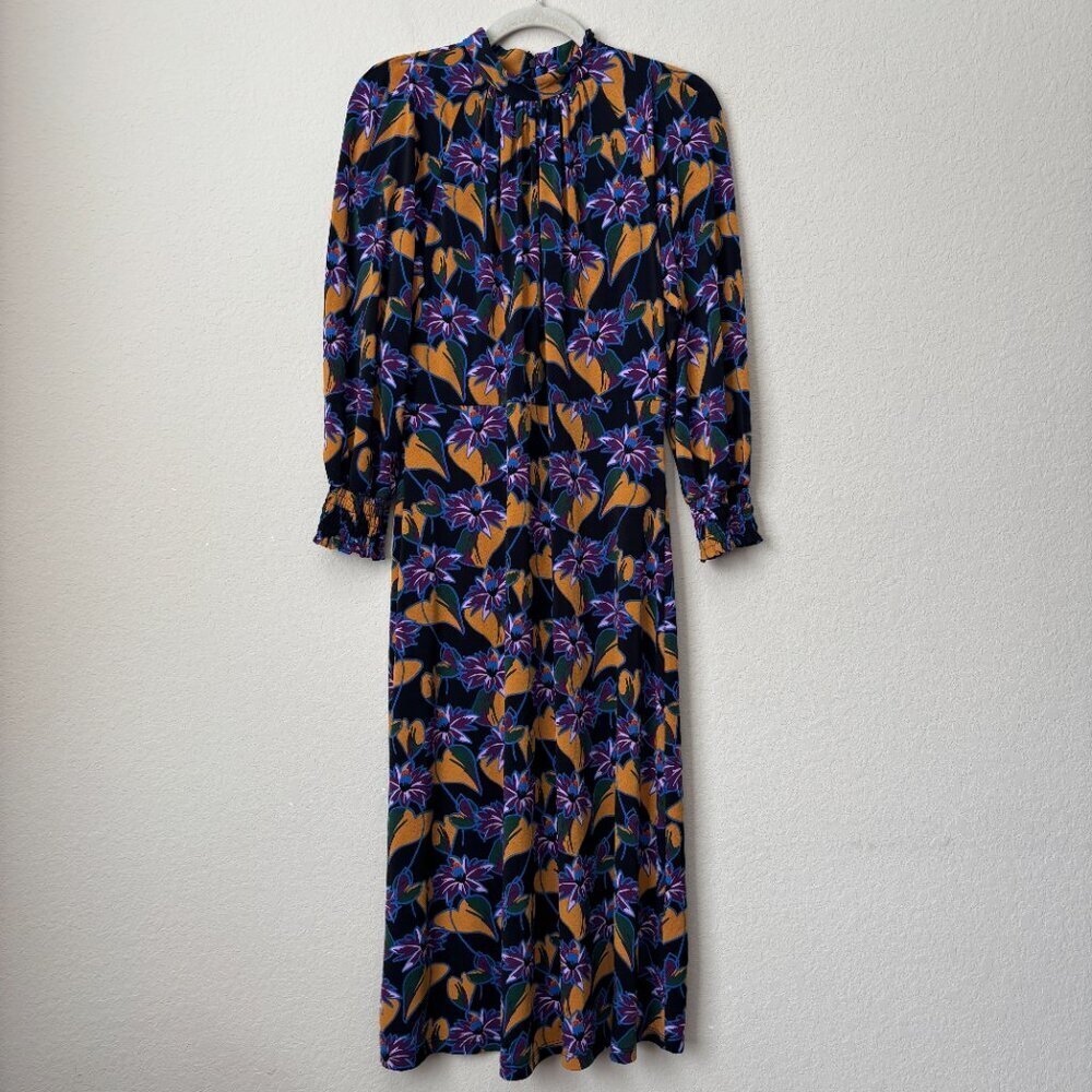 Adrianna Papell Leafy Hearts Mock-Neck Midi Dress